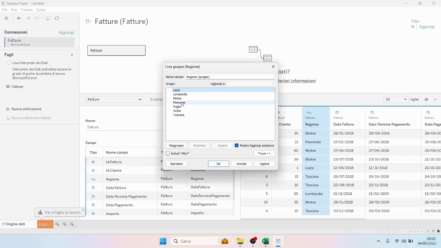 Tableau per l'analisi dei dati – Screenshot 4