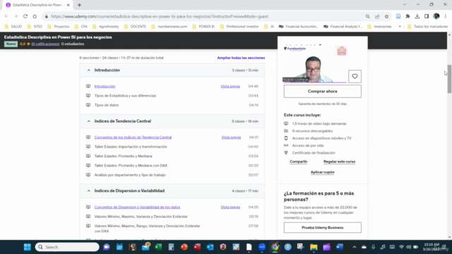 Estadística Descriptiva en Power BI para los negocios – Screenshot 1