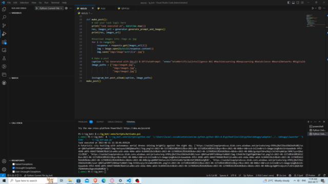 Python Programming: Building an AI-Powered Instagram Bot – Screenshot 1