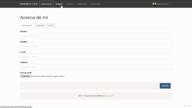 ASP NET MVC 5 (C#): Desarrollando un portafolio profesional – Screenshot 3