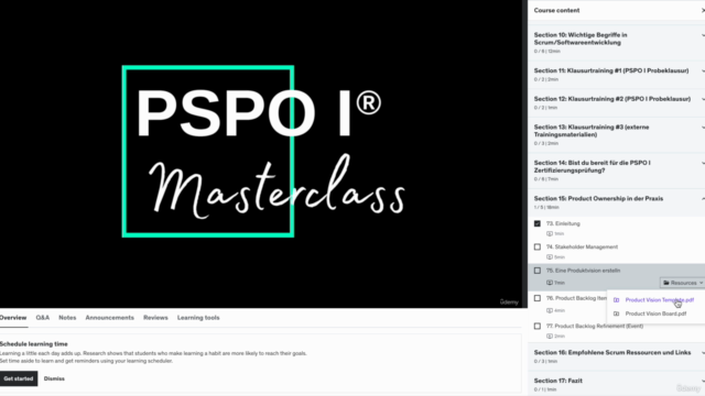 Scrum Product Owner (PSPO I) Prüfungsvorbereitung (2025) – Screenshot 4