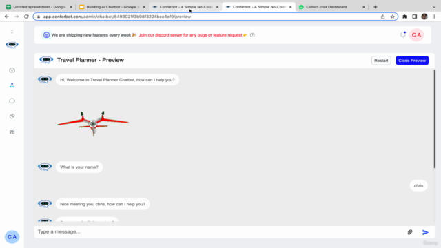 Building & Designing Interactive Chatbot with No Code – Screenshot 1