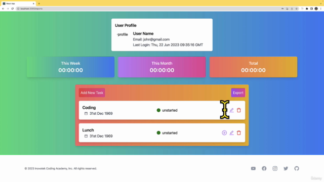 Weekend Project: Time Tracker Using ReactJS and Firebase – Screenshot 3