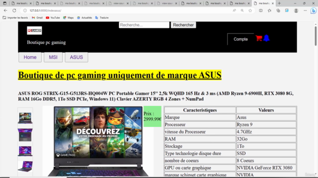 Formation web full stack avec django html css js – Screenshot 1