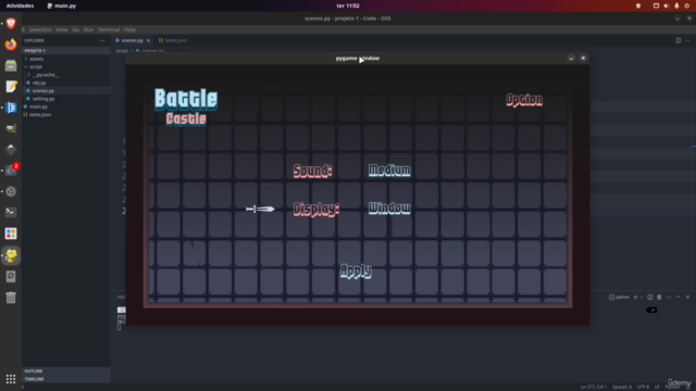 Pygame: Criando um Menu Interativo e Responsivo para Jogos – Screenshot 4