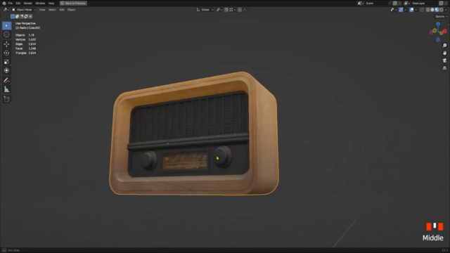 Blender practice by creating a stylized Radio – Screenshot 1