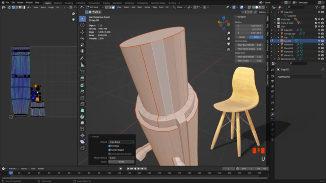 Best Blender beginners tutorial with creating stylized Chair – Screenshot 3