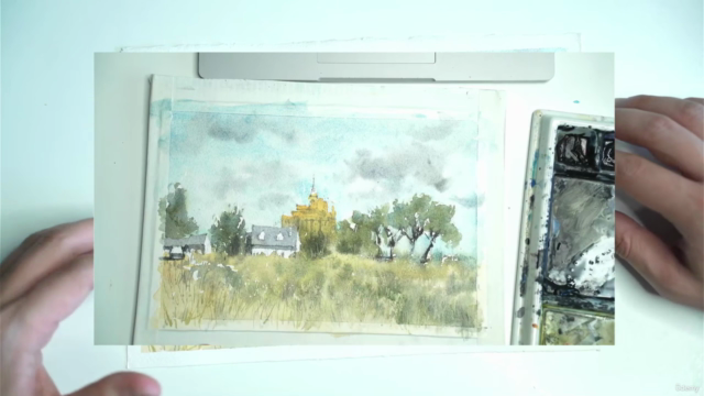 Watercolor Landscape Essentials: Mont-Saint-Michel Abbey - Screenshot_01
