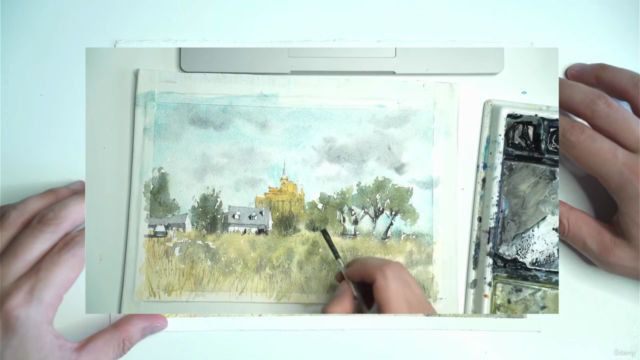 Watercolor Landscape Essentials: Mont-Saint-Michel Abbey - Screenshot_02