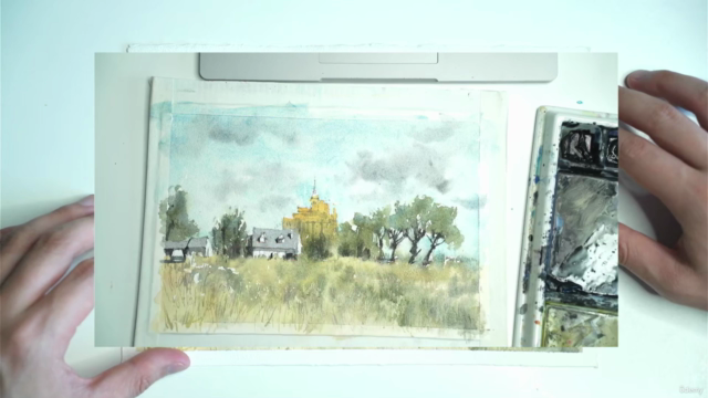 Watercolor Landscape Essentials: Mont-Saint-Michel Abbey - Screenshot_03