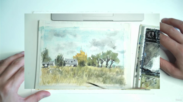 Watercolor Landscape Essentials: Mont-Saint-Michel Abbey - Screenshot_04