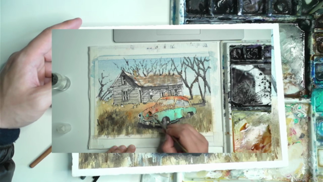 Pen and Wash Essentials: Old Car and Building Scene - Screenshot_03