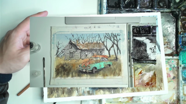 Pen and Wash Essentials: Old Car and Building Scene - Screenshot_04