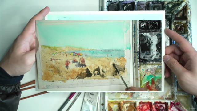 Loose Watercolor Essentials: Busy Beach Landscape – Screenshot 3