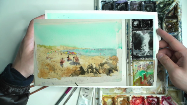 Loose Watercolor Essentials: Busy Beach Landscape – Screenshot 4