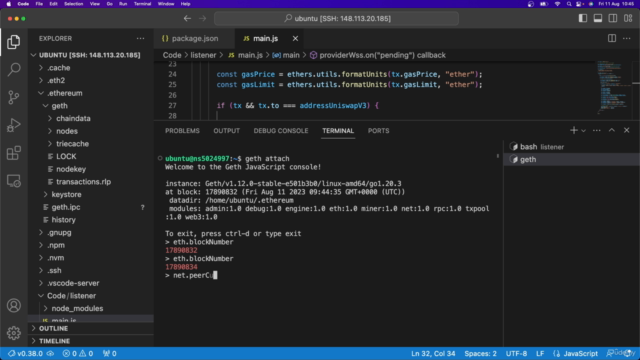 Run Full Ethereum Node With TX Pool Monitoring in Javascript – Screenshot 1