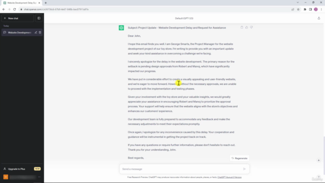 Project Management with ChatGPT – Screenshot 2