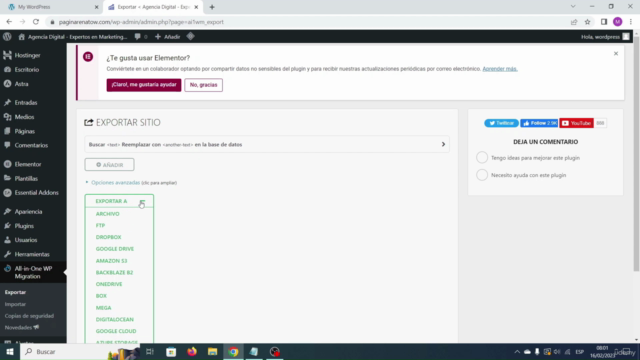 All in One WP Migration: Migra tu Sitio Web de WordPress – Screenshot 1