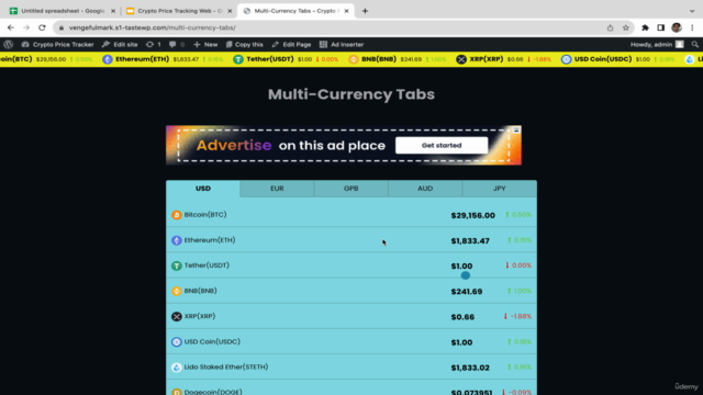Building Cryptocurrency Price Tracker Website with Wordpress – Screenshot 3