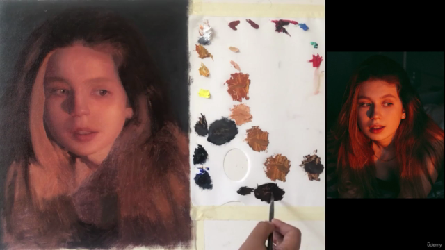 Oil Portrait Painting of a Sunlit Girl Series-4 – Screenshot 4