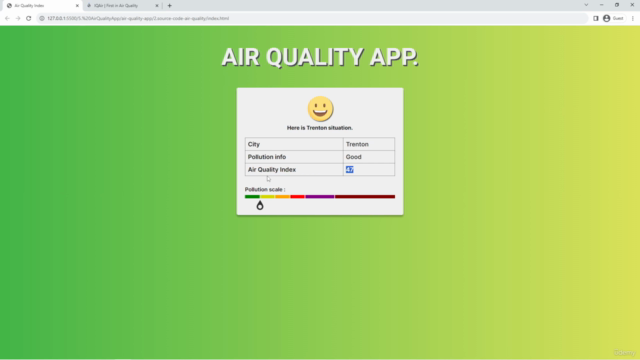 JavaScript Air Quality App – Screenshot 1