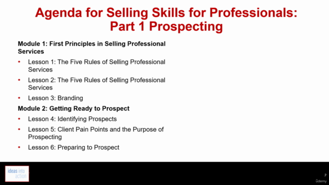 Selling Skills for Professionals: Part 1 Prospecting – Screenshot 1