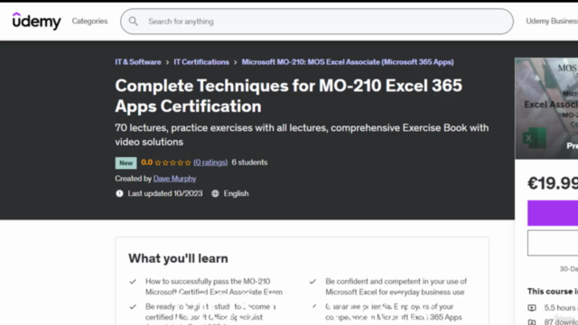 MO-210 Complete Techniques for Excel 365 Apps Certification – Screenshot 3