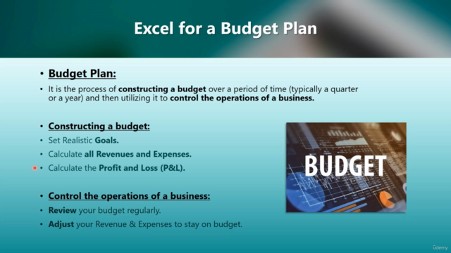 Excel Applications - Excel for a Budget Plan – Screenshot 3