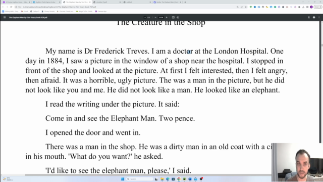 A1 Seviye İngilizce Kursu - Hikaye: The Elephant Man – Screenshot 1