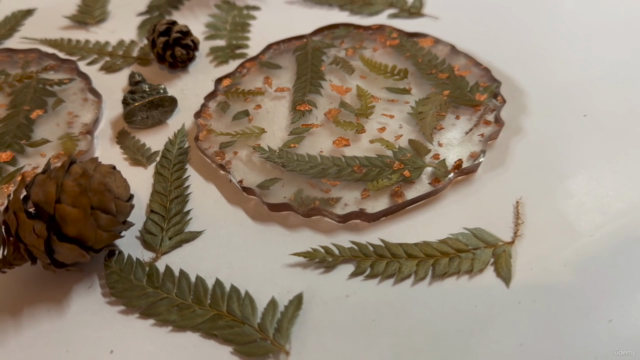Epoxy Resin Art for Beginners: Coasters with Dried Leaves – Screenshot 1