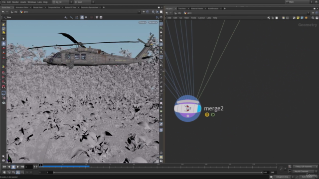 Houdini Helicopter Landing Simulation Course – Screenshot 4