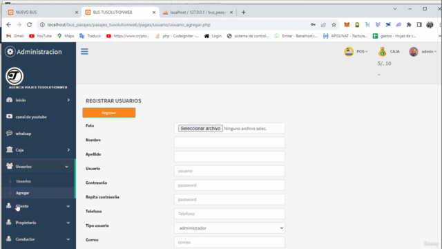 sistema de venta de pasajes en php mysql codigo fuente – Screenshot 2