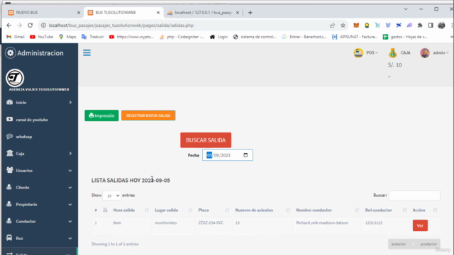 sistema de venta de pasajes en php mysql codigo fuente – Screenshot 3