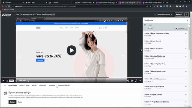Admin Panelli Full Stack React E-Ticaret Sitesi Yapımı – Screenshot 1