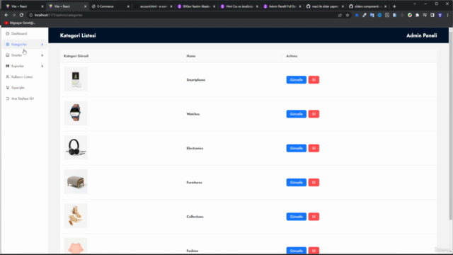 Admin Panelli Full Stack React E-Ticaret Sitesi Yapımı – Screenshot 3