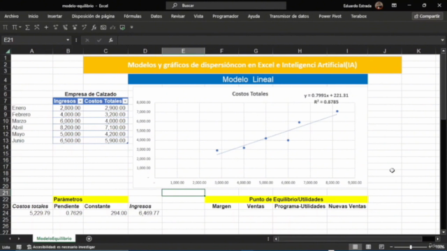 Modelos de Correlación y Gráficos de Dispersión en Excel – Screenshot 4