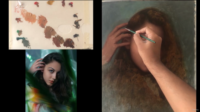 Portrait Painting of Gorgeous Girl in oil colour Series 5 – Screenshot 4