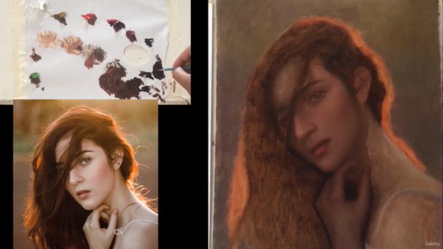 Portrait Painting of Sunlit Girl in Oil Colour Series-6 – Screenshot 2