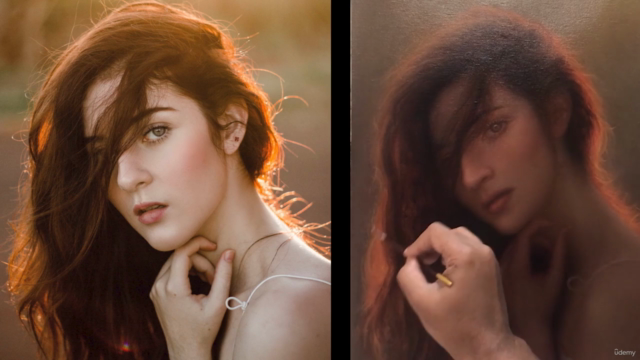 Portrait Painting of Sunlit Girl in Oil Colour Series-6 – Screenshot 4