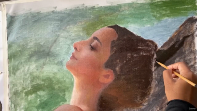 Portrait Painting of Tuscan Girl in oil colour Series 7 – Screenshot 2