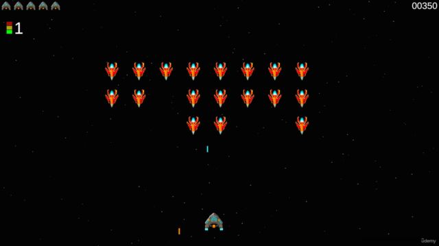 Creating a 2D PC Space Invaders Arcade Game Using Unity, C# - Screenshot_01
