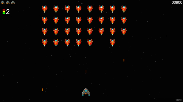 Creating a 2D PC Space Invaders Arcade Game Using Unity, C# - Screenshot_02