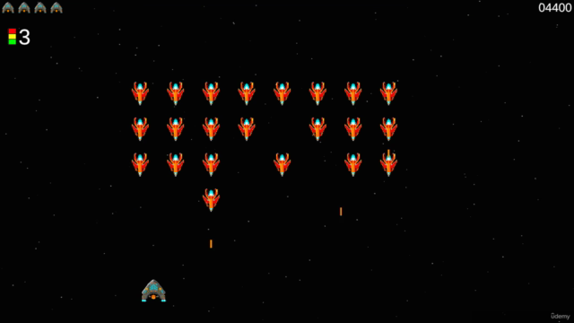 Creating a 2D PC Space Invaders Arcade Game Using Unity, C# - Screenshot_04