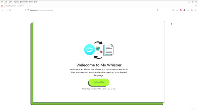 Create a Video/Audio To Text AI App- PHP, MySQL Whisper AI – Screenshot 1