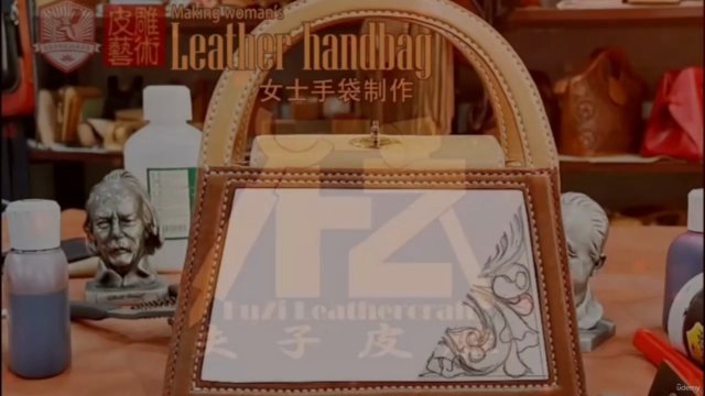 Leather carving elves and floral Women's shoulder bag – Screenshot 4
