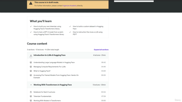 Learn Hugging Face for Mastering Generative AI with LLMs – Screenshot 2