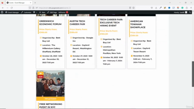 How to Build an Event Management Website with WordPress – Screenshot 1