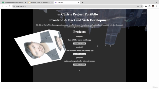 Building & Designing 3D Portfolio Website with Three JS - Screenshot_01