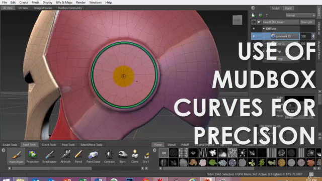 Mudbox Painting the Ironman Head Gear – Screenshot 3