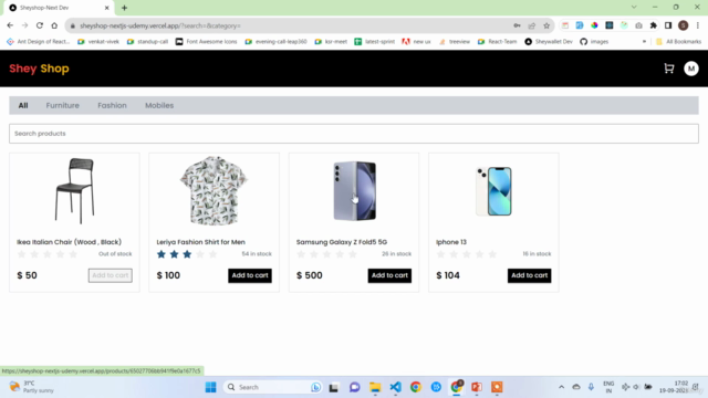 Next.js 13 Ecommerce App from Scratch 2023 – Screenshot 2
